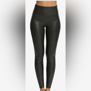 SPANX Faux Leather Leggings for Women Tummy Control